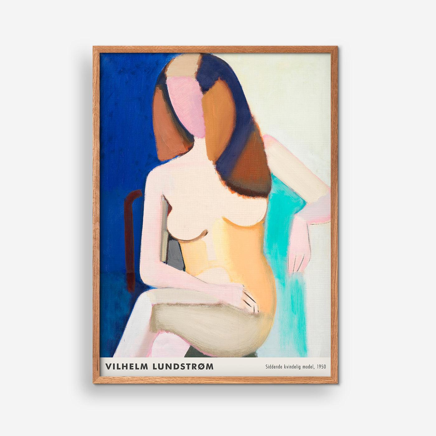 Siddende kvindlig model, 1950 (stor) - Vilhelm Lundstrøm