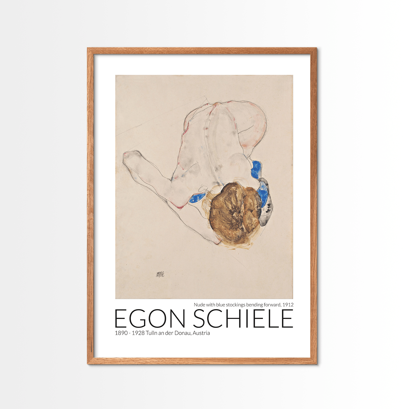 Nude with Blue Stockings - Egon Schiele