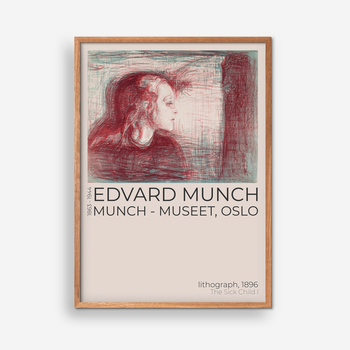 Edvard Munch plakat The sick child
