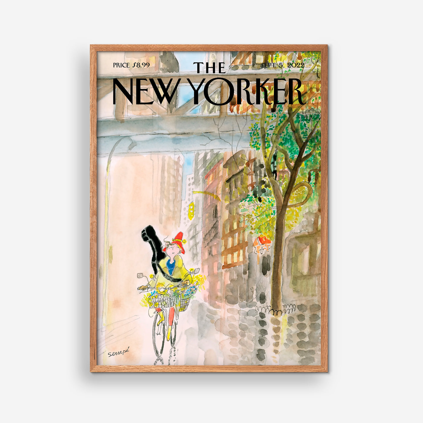 The New Yorker - Biking in the Rain - JJ Sempé