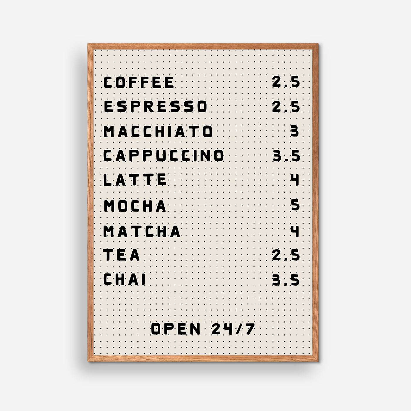 Coffee Menu