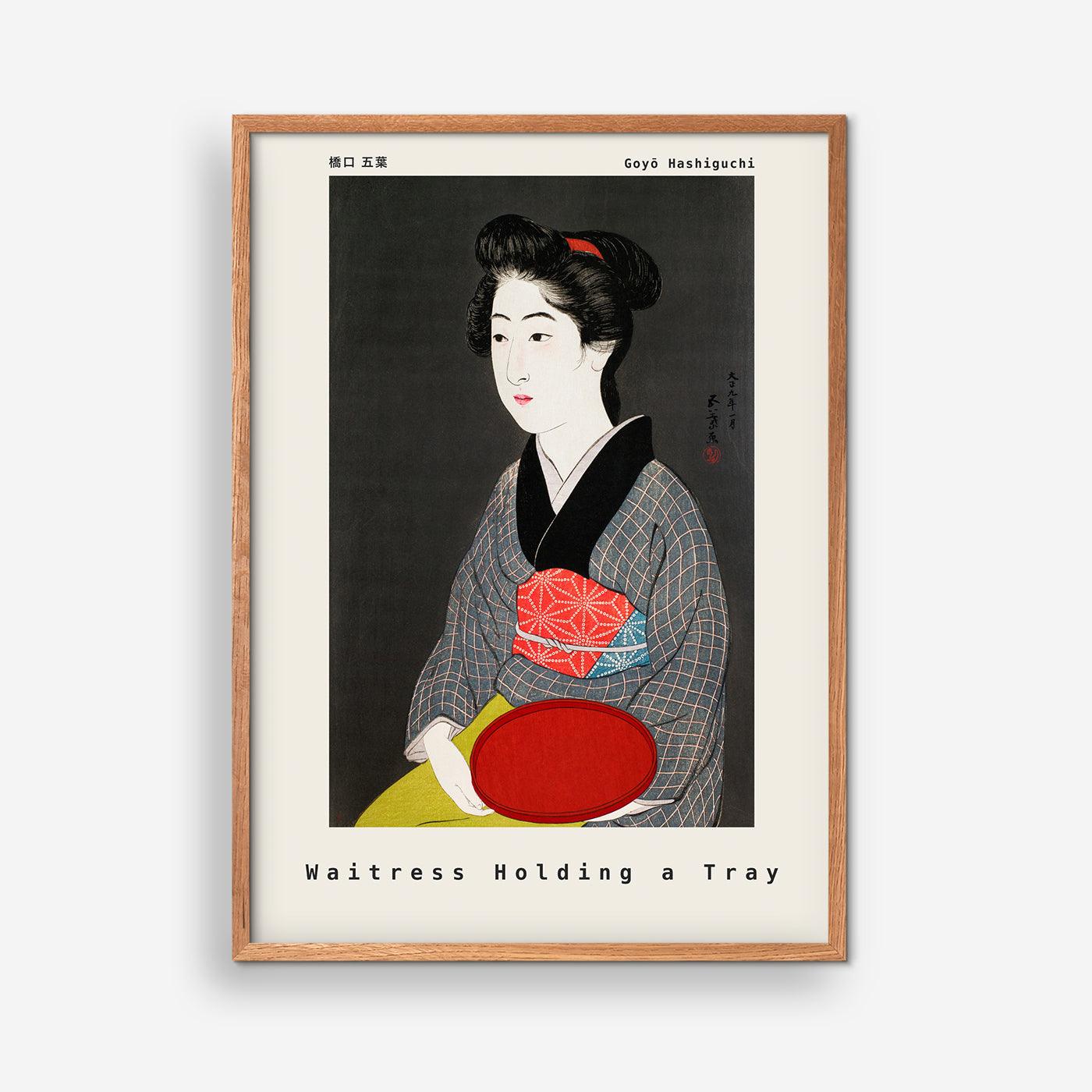 Waitress Holding a Tray - Goyõ Hashiguchi