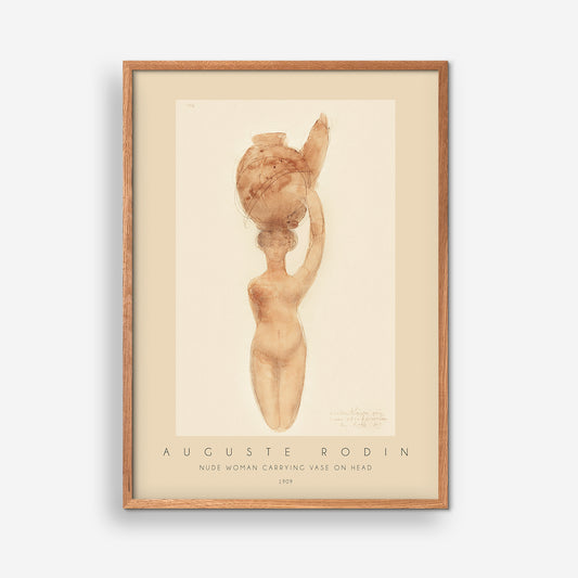 Nude Woman Carrying Vase On Head - Rodin